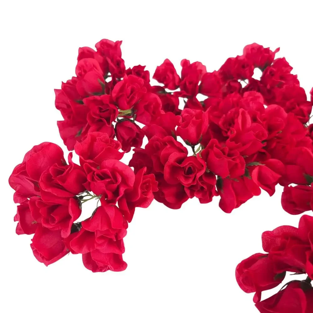 Red Artificial Silk Rose Picks Wired Stems Wedding Craft 1